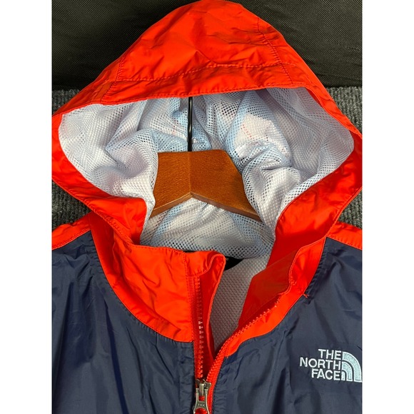 The North Face Boys DryVent Hooded Windbreaker Jacket Orange Navy XL 18 20 - Picture 3 of 12